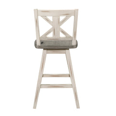 Amsonia Gray/White Swivel Counter Chair (Set of 2) - Ornate Home
