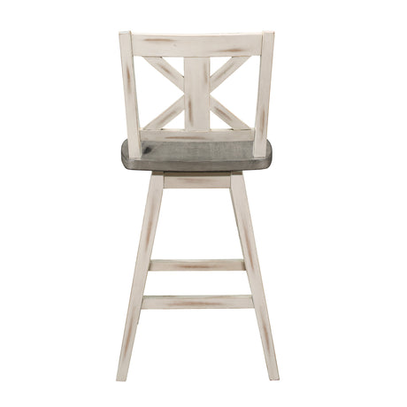 Amsonia Gray/White Swivel Counter Chair (Set of 2) - Ornate Home