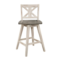 Amsonia Gray/White Swivel Counter Chair (Set of 2) - Ornate Home
