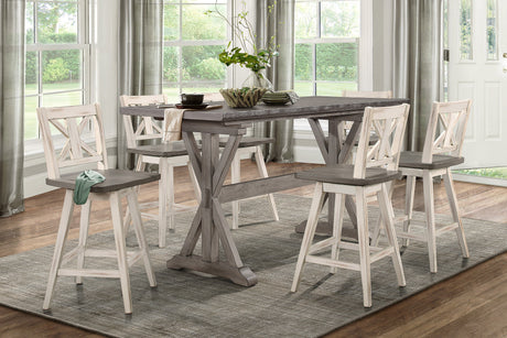 Amsonia Gray/White Swivel Counter Chair (Set of 2) - Ornate Home
