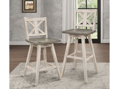 Amsonia Gray/White Swivel Counter Chair (Set of 2) - Ornate Home