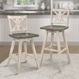 Amsonia Gray/White Swivel Counter Chair (Set of 2) - Ornate Home