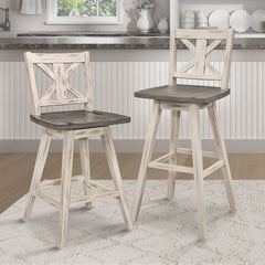 Amsonia Gray/White Swivel Counter Chair (Set of 2) - Ornate Home