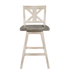 Amsonia Gray/White Swivel Counter Chair (Set of 2) - Ornate Home