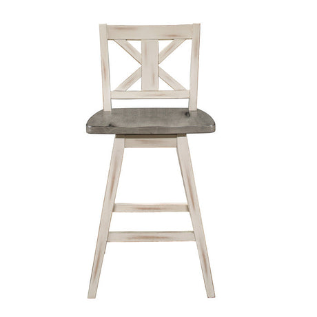 Amsonia Gray/White Swivel Counter Chair (Set of 2) - Ornate Home