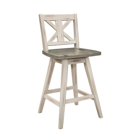 Amsonia Gray/White Swivel Counter Chair (Set of 2) - Ornate Home
