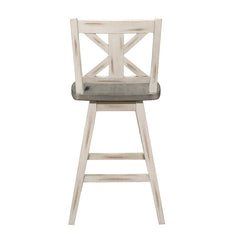 Amsonia Gray/White Swivel Counter Chair (Set of 2) - Ornate Home