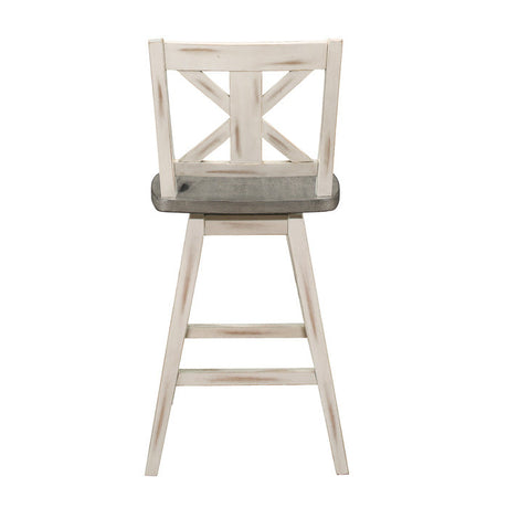 Amsonia Gray/White Swivel Counter Chair (Set of 2) - Ornate Home