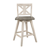 Amsonia Gray/White Swivel Counter Chair (Set of 2) - Ornate Home