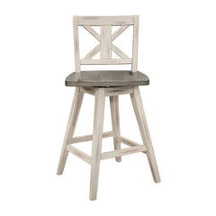 Amsonia Gray/White Swivel Counter Chair (Set of 2) - Ornate Home