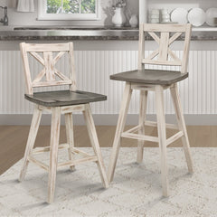 Amsonia Gray/White Swivel Counter Chair (Set of 2) - Ornate Home