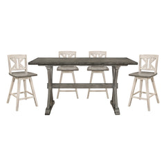 Amsonia Silver 5pc Dining Set - Ornate Home