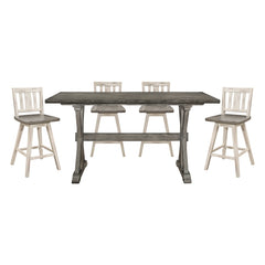 Amsonia Silver 5pc Dining Set - Ornate Home