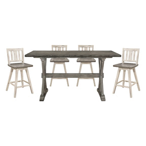 Amsonia Silver 5pc Dining Set - Ornate Home