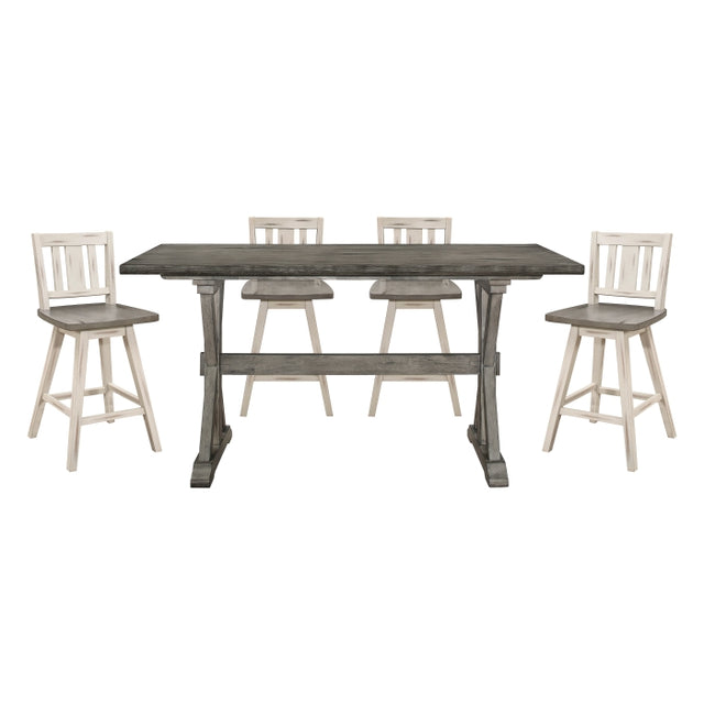 Amsonia Silver 5pc Dining Set - Ornate Home