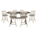 Amsonia Silver 7pc Dining Set - Ornate Home