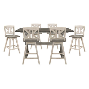 Amsonia Silver 7pc Dining Set - Ornate Home