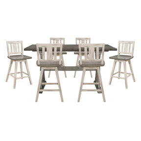 Amsonia Silver 7pc Dining Set - Ornate Home