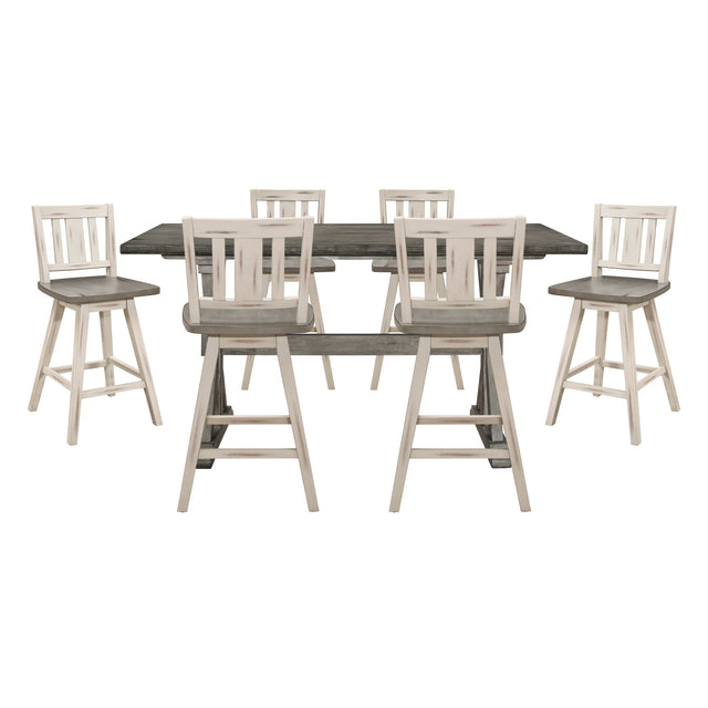 Amsonia Silver 7pc Dining Set - Ornate Home