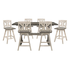 Amsonia Silver 7pc Dining Set - Ornate Home