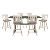 Amsonia Silver 7pc Dining Set - Ornate Home