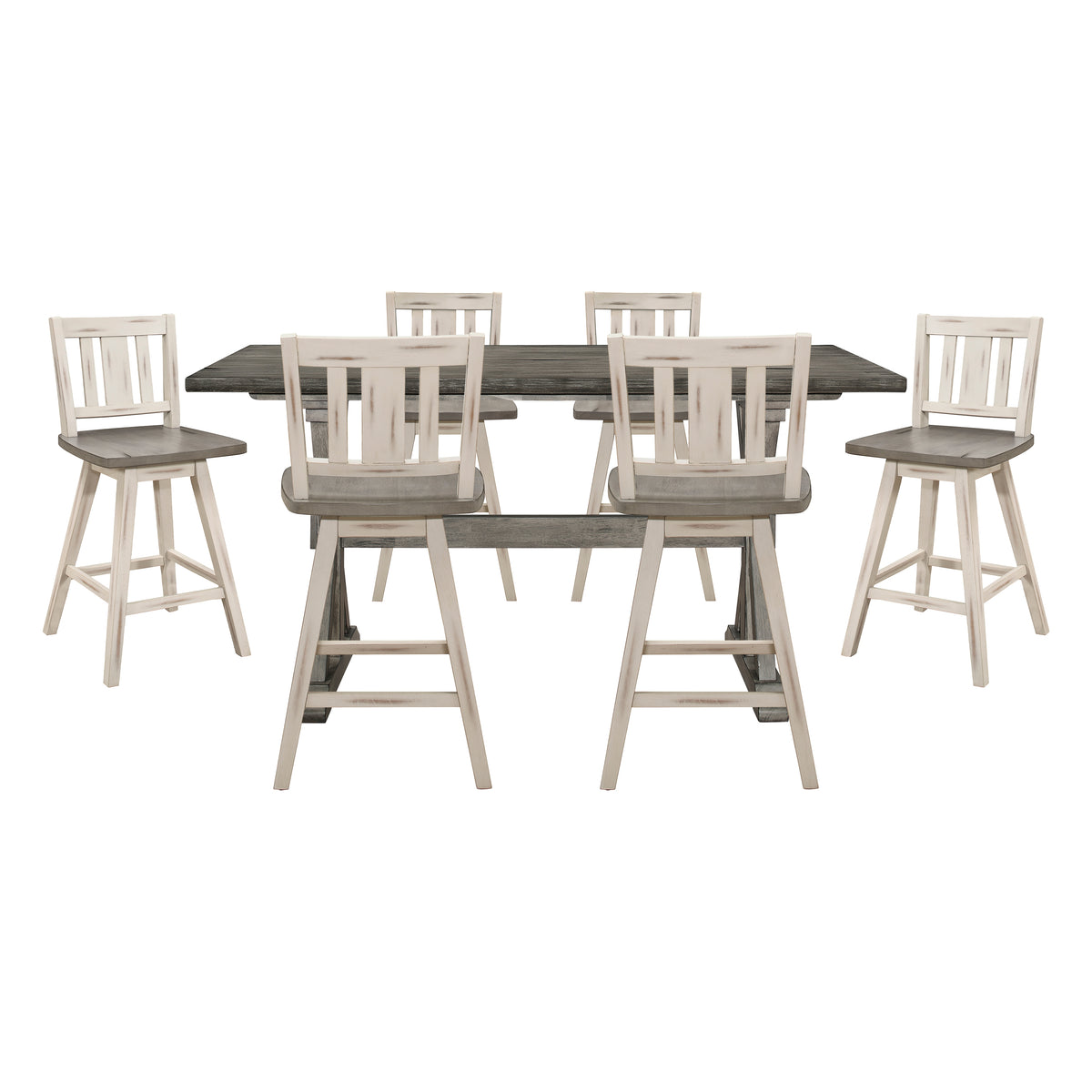 Amsonia Silver 7pc Dining Set - Ornate Home