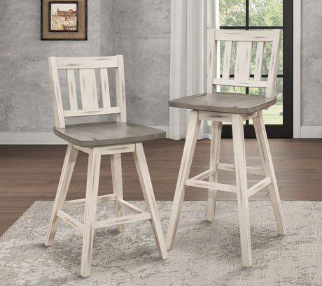 Amsonia White Swivel Pub Counter Height Chair - Ornate Home