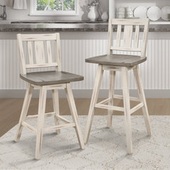 Amsonia White Swivel Pub Counter Height Chair (Set of 2) - Ornate Home