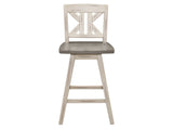 Amsonia White Swivel Pub Counter Height Chair - Ornate Home