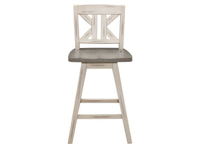 Amsonia White Swivel Pub Counter Height Chair - Ornate Home