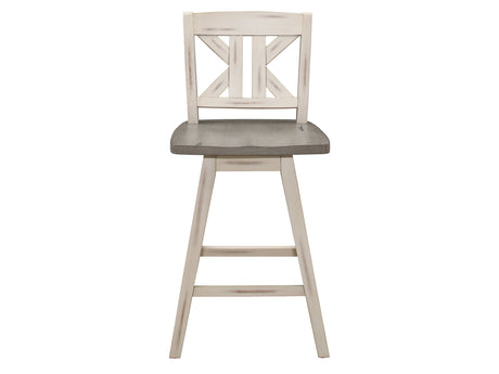 Amsonia White Swivel Pub Counter Height Chair - Ornate Home