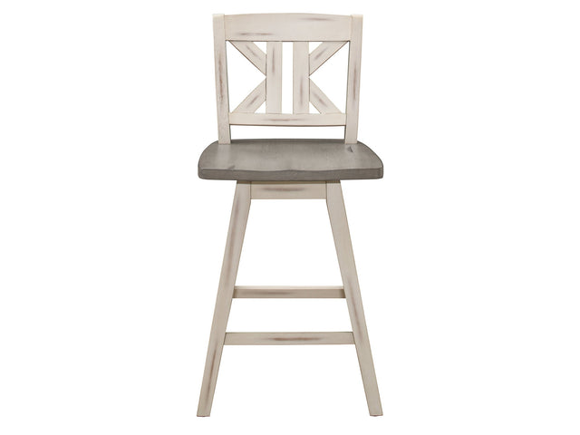 Amsonia White Swivel Pub Counter Height Chair - Ornate Home
