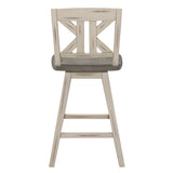 Amsonia White Swivel Pub Counter Height Chair - Ornate Home