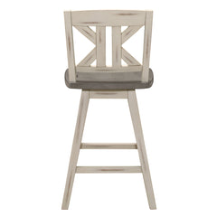 Amsonia White Swivel Pub Counter Height Chair (Set of 2) - Ornate Home