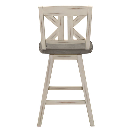 Amsonia White Swivel Pub Counter Height Chair - Ornate Home