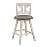 Amsonia White Swivel Pub Counter Height Chair - Ornate Home