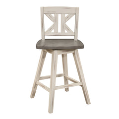 Amsonia White Swivel Pub Counter Height Chair (Set of 2) - Ornate Home