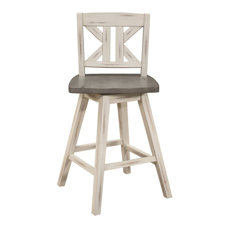 Amsonia White Swivel Pub Counter Height Chair - Ornate Home