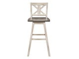 Amsonia White Swivel Pub Counter Height Chair - Ornate Home