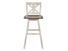 Amsonia White Swivel Pub Counter Height Chair (Set of 2) - Ornate Home