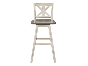 Amsonia White Swivel Pub Counter Height Chair - Ornate Home