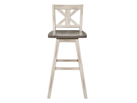 Amsonia White Swivel Pub Counter Height Chair - Ornate Home