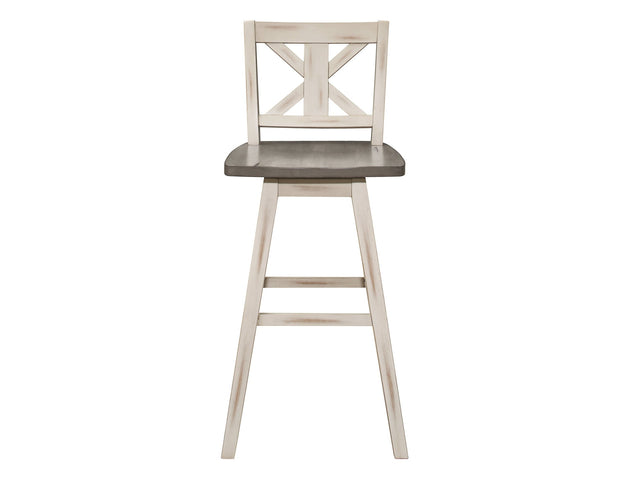 Amsonia White Swivel Pub Counter Height Chair - Ornate Home