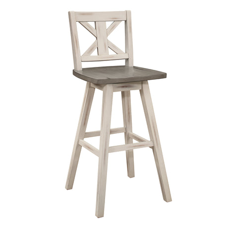 Amsonia White Swivel Pub Counter Height Chair - Ornate Home