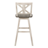 Amsonia White Swivel Pub Counter Height Chair - Ornate Home