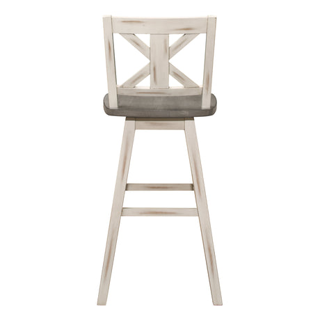 Amsonia White Swivel Pub Counter Height Chair - Ornate Home