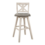Amsonia White Swivel Pub Counter Height Chair - Ornate Home