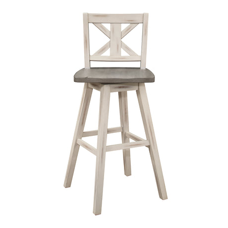 Amsonia White Swivel Pub Counter Height Chair - Ornate Home