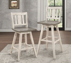 Amsonia White Swivel Pub Counter Height Chair - Ornate Home