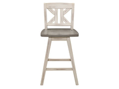 Amsonia White Swivel Pub Counter Height Chair - Ornate Home